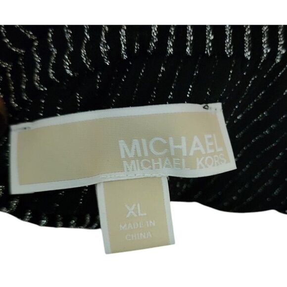 MIchael Kors Metallic Cowl Neck Silver Tunic Top Womens Size XL Black - Picture 7 of 10